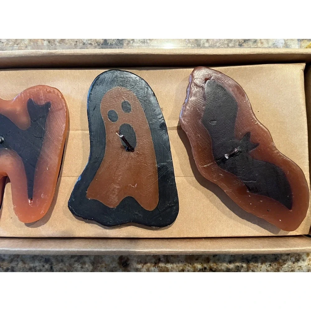 Vintage Floating Halloween Candles Tag Brand Set Of‎ 4 NOS In Original Box USA